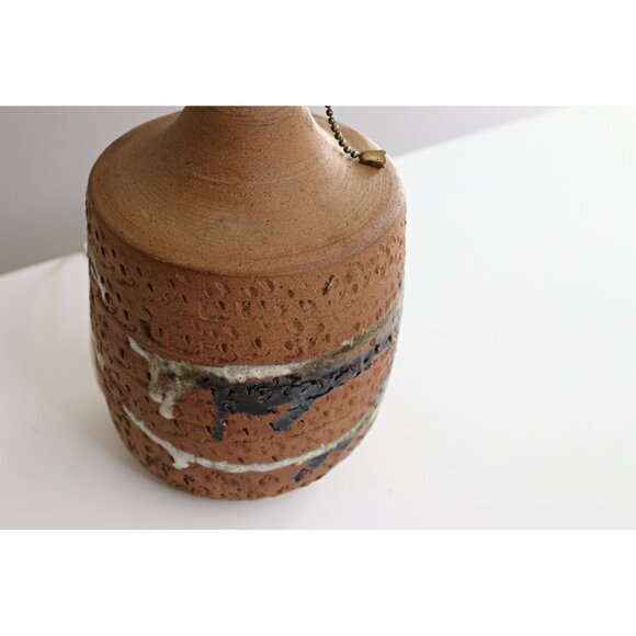 1960's Vintage MCM Drip Glaze Stoneware Lamp // Mid Century Modern 60's Pottery - Picture 10 of 10